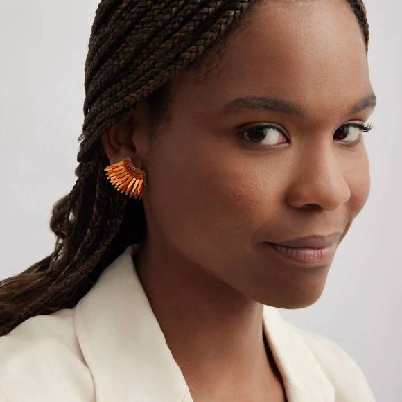 NEW MIGNONNE GAVIGAN micro madeline earrings in metallic orange - Picture 2 of 3